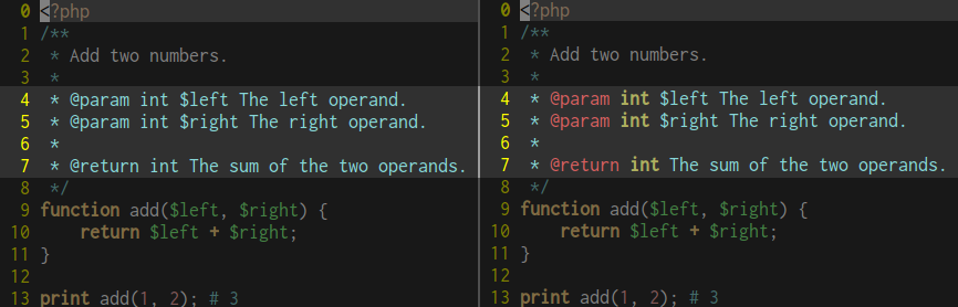 Overriding Highlighting