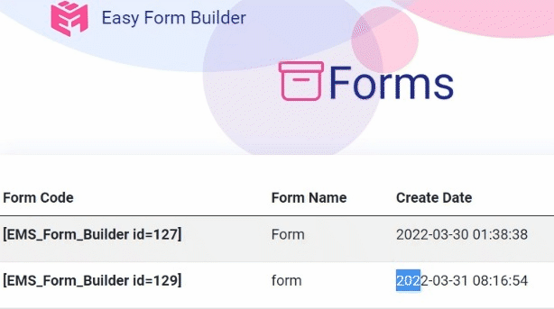 export form entry easy form builder