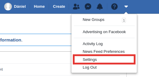 Facebook settings