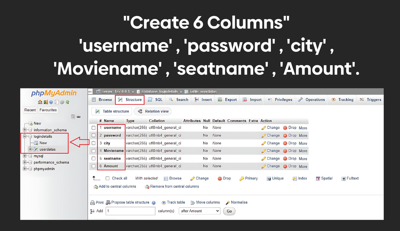 create columns in sql