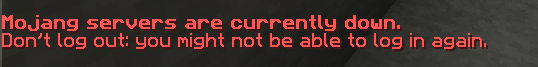 Warning message if the authentification servers are down