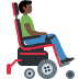 Man in motorized wheelchair facing right: dark skin tone