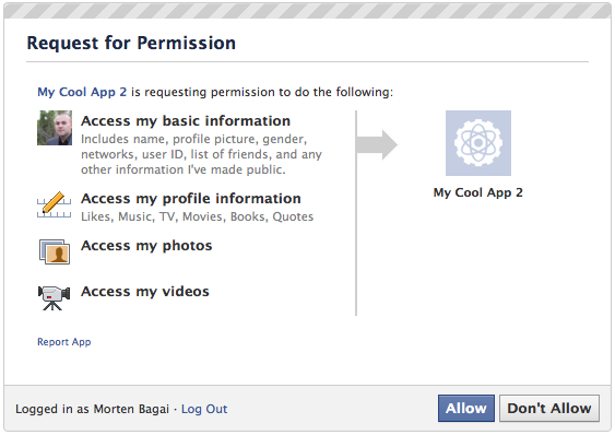 Permission dialog