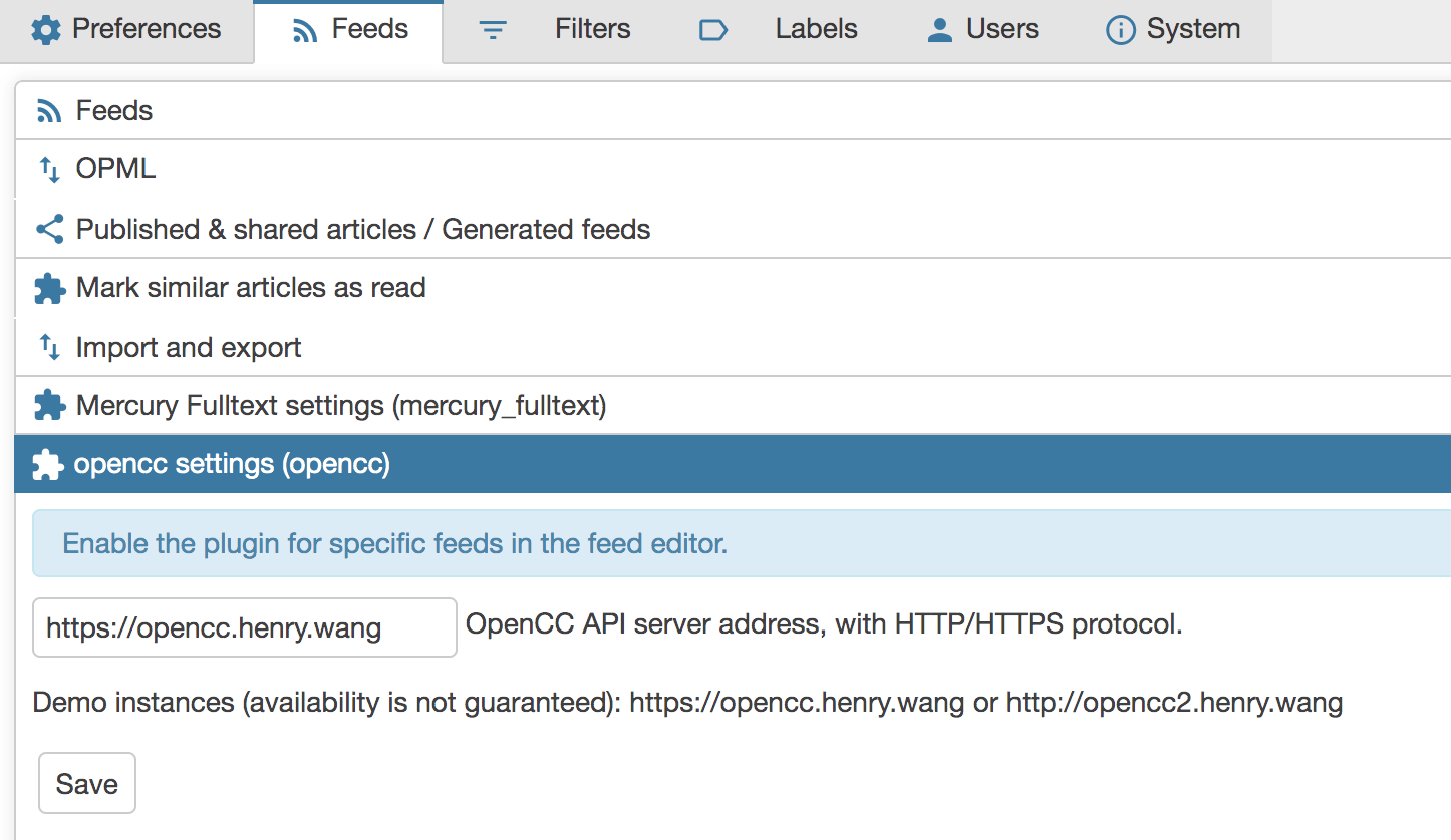 enter OpenCC API endpoint