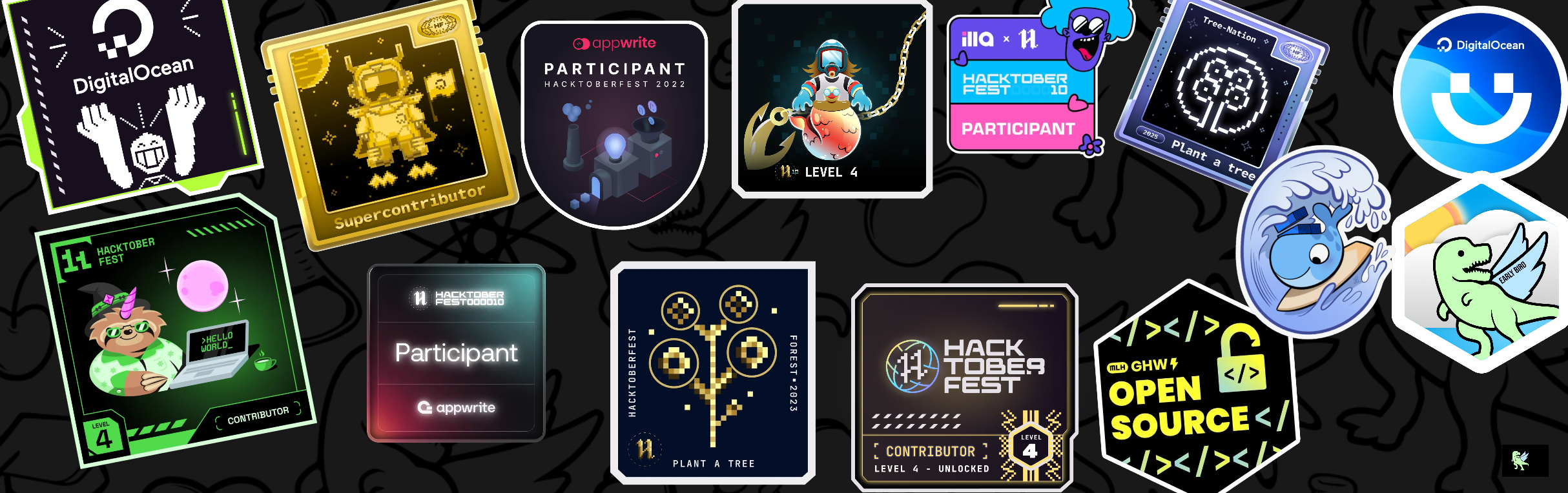 An image of @mursalfk's Holopin badges, which is a link to view their full Holopin profile