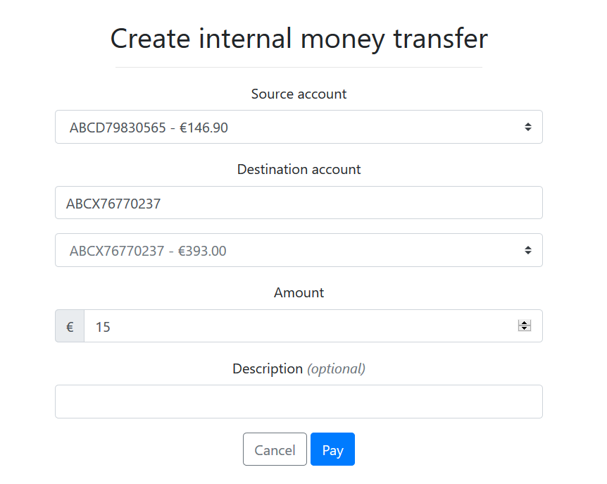 Internal transfers