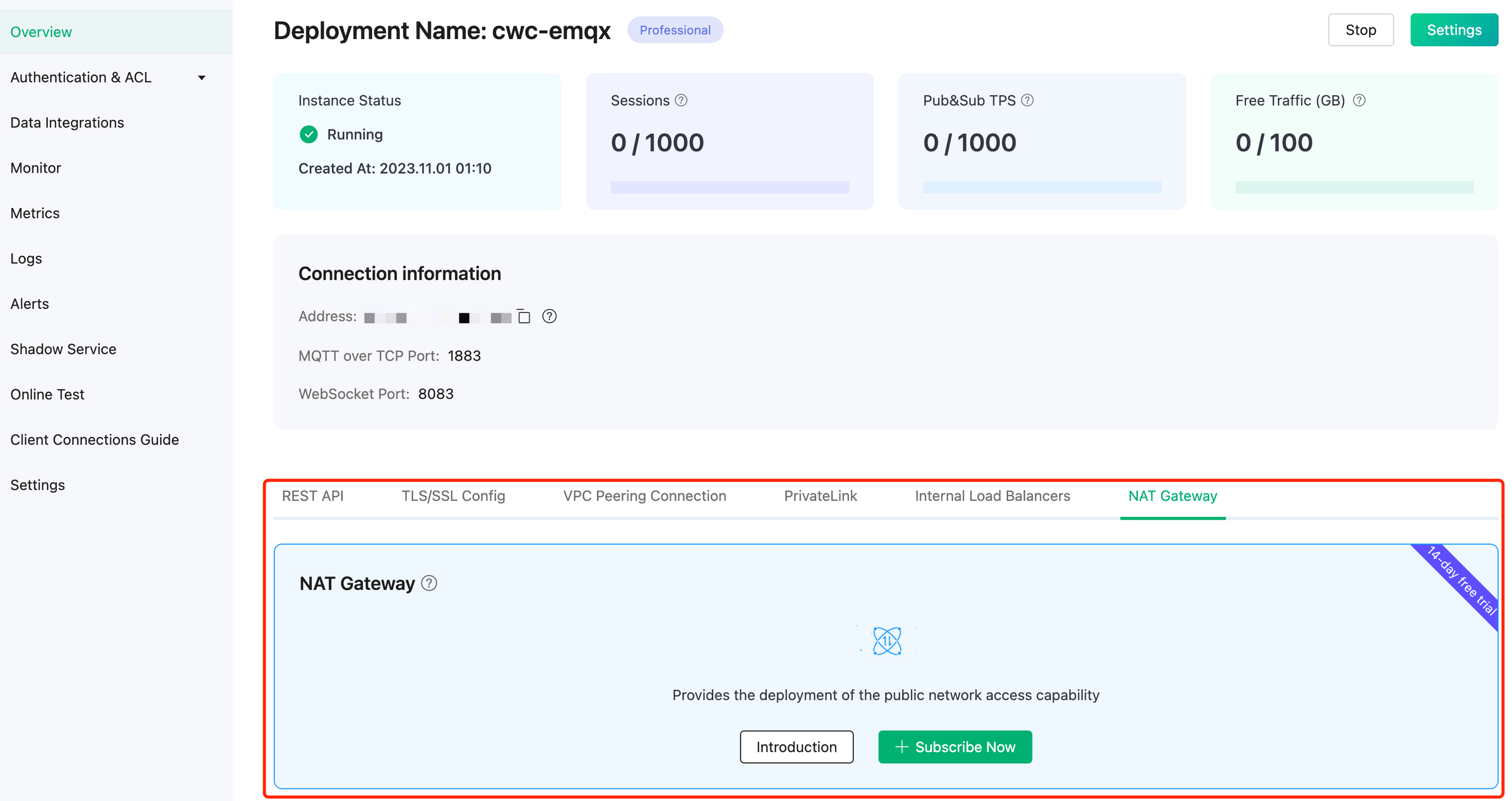 Enable NAT Gateway