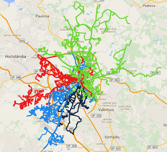 Visualização das rotas