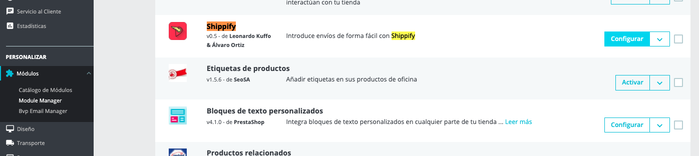 Finding shippify module