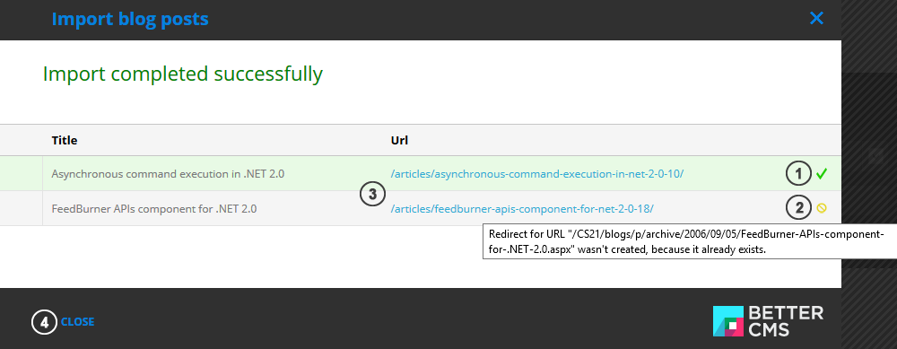 Blogs import - 3 step