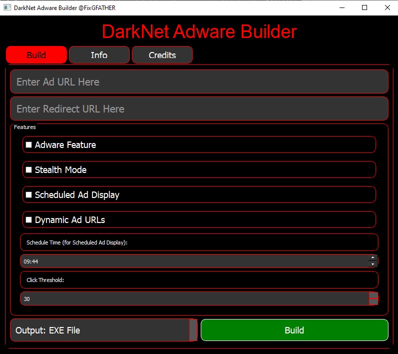 DarkNet Adware Builder Screenshot