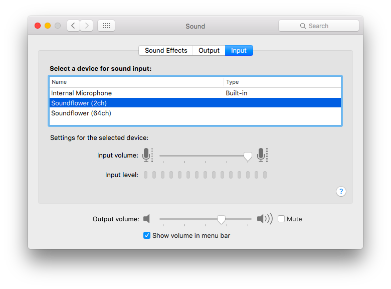 macOS sound preferences