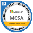 MCSA: Windows Server 2016 - Certified 2021