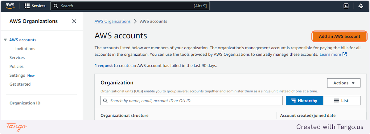 Invite an existing account to join your organization