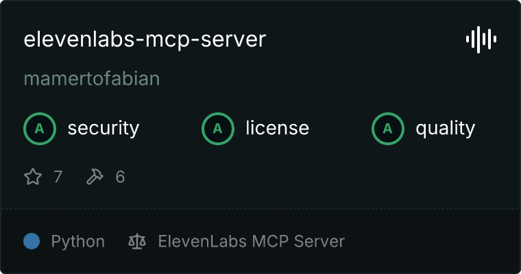 ElevenLabs Server MCP server