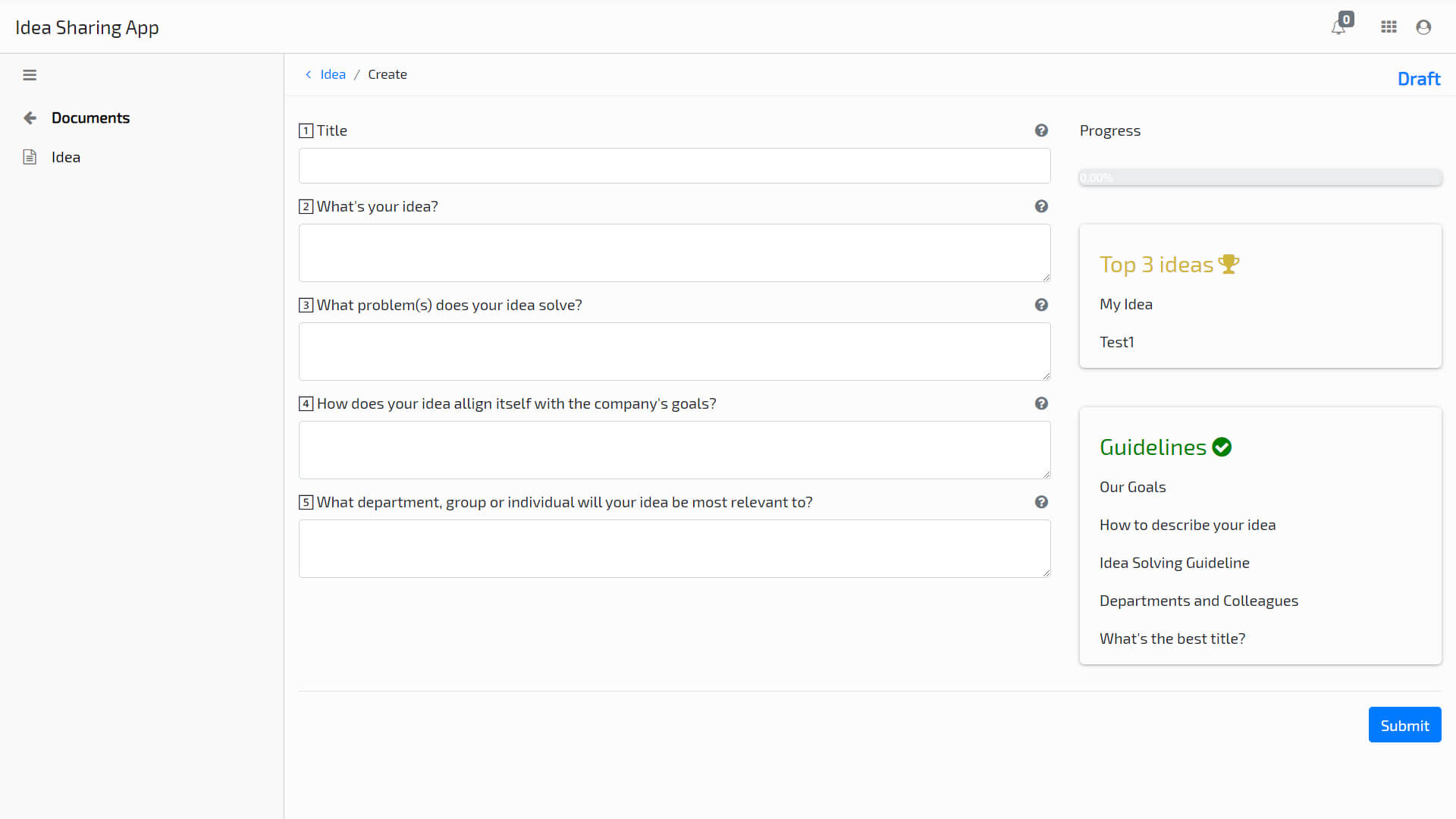 Idea Submission Form