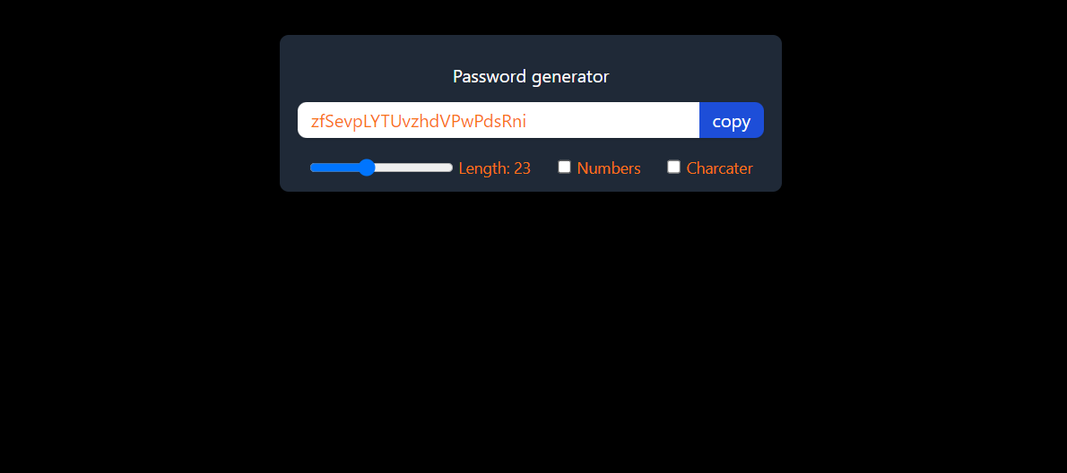 Password Generator Landing Page