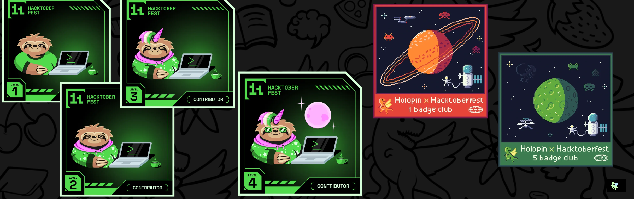 An image of @edasgh's Holopin badges, which is a link to view their full Holopin profile