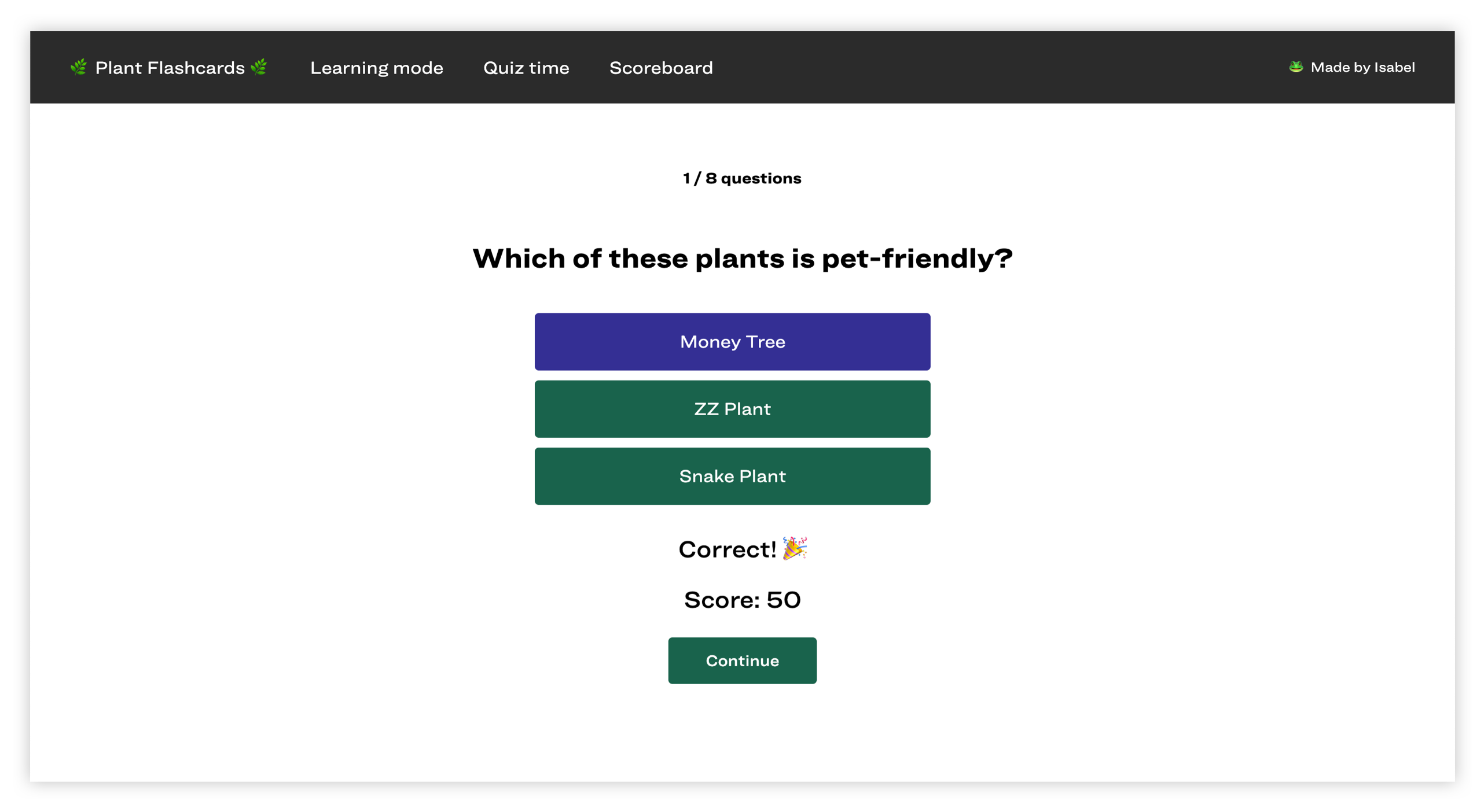 Quiz Time on Plant Flashcards