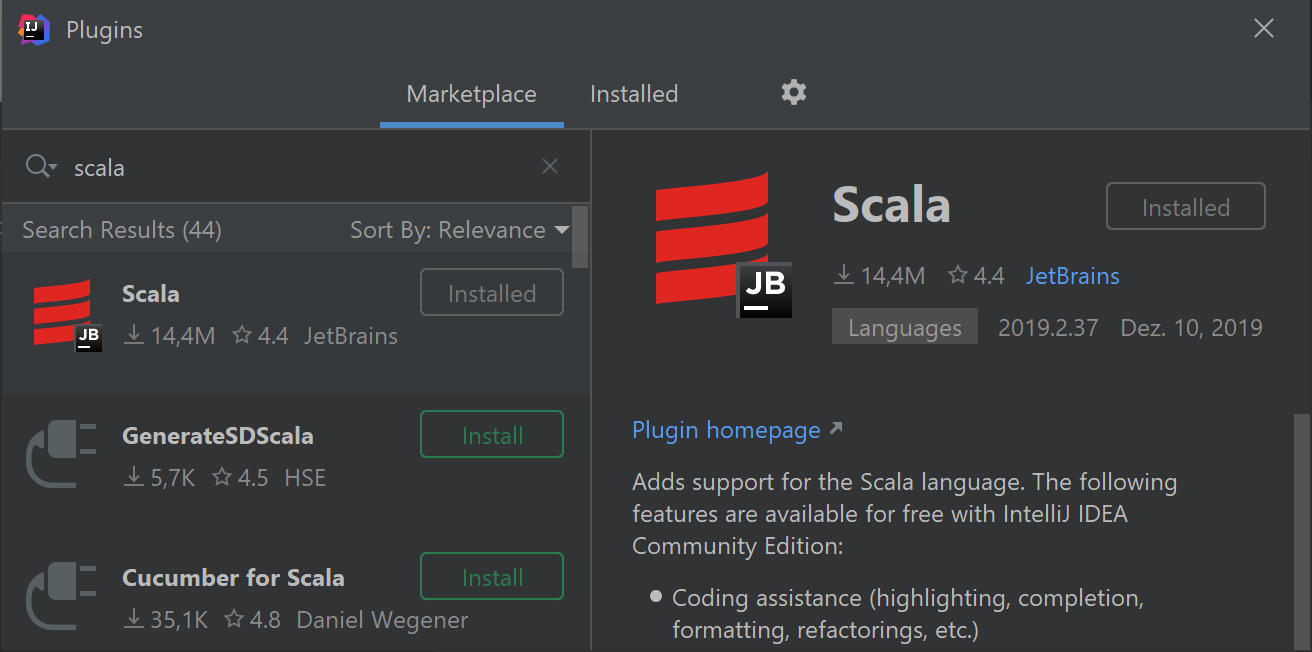 Scala plugin