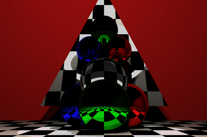 Ray Tracer reflecting orbs and triangle