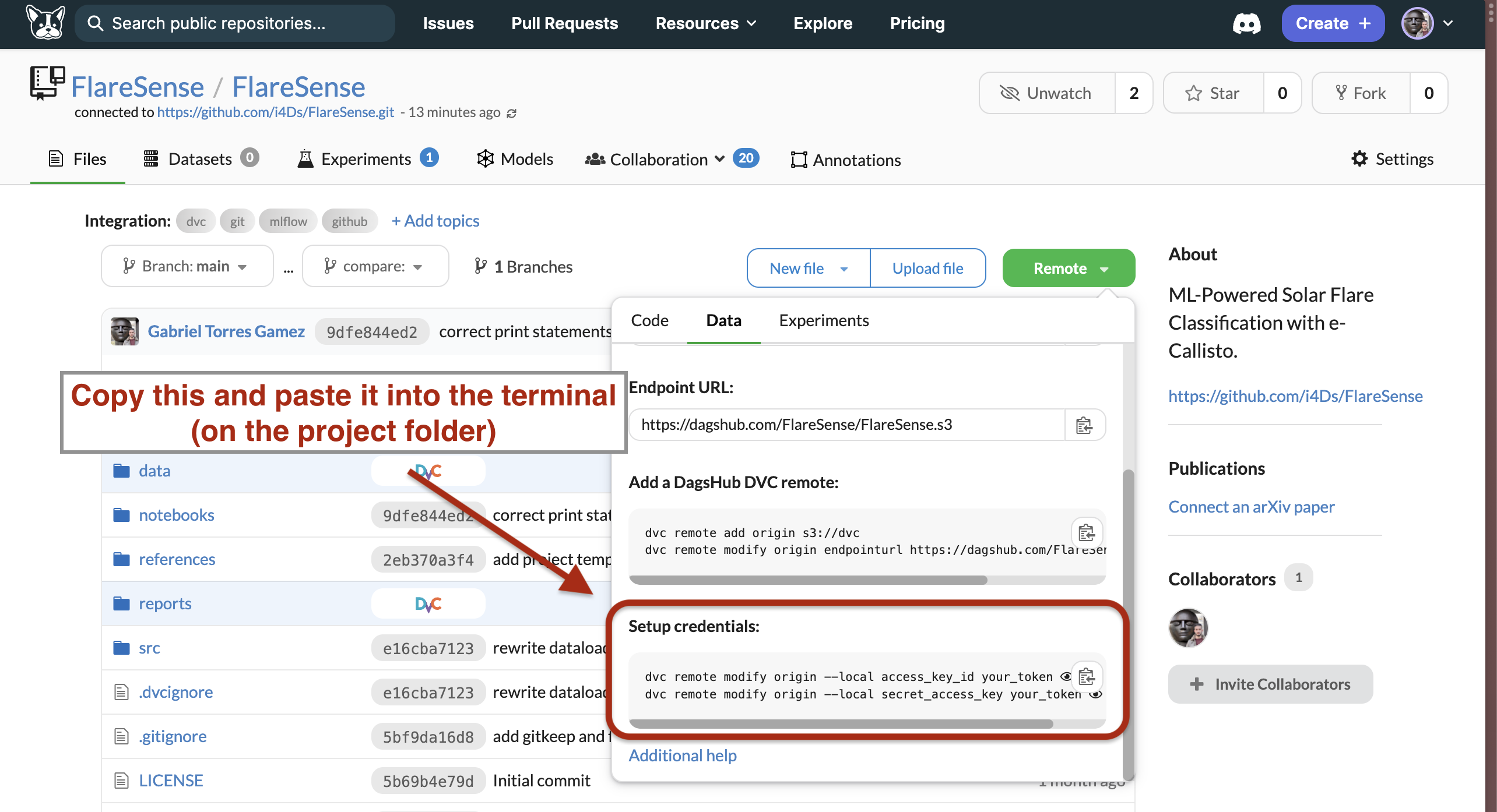 Setup DVC Credentials