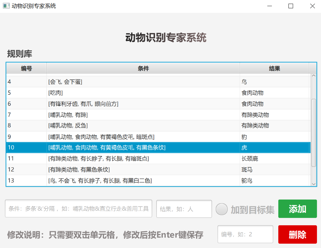 规则的增删改查操作界面