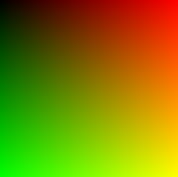 Red and Green gradient on x-y plane