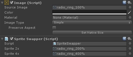 A SpriteSwapper and Image component