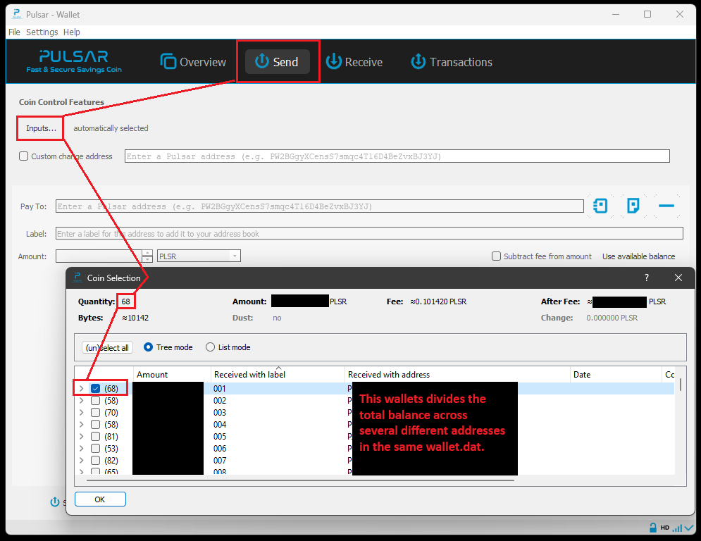 Pulsar Wallet Input Consolidation