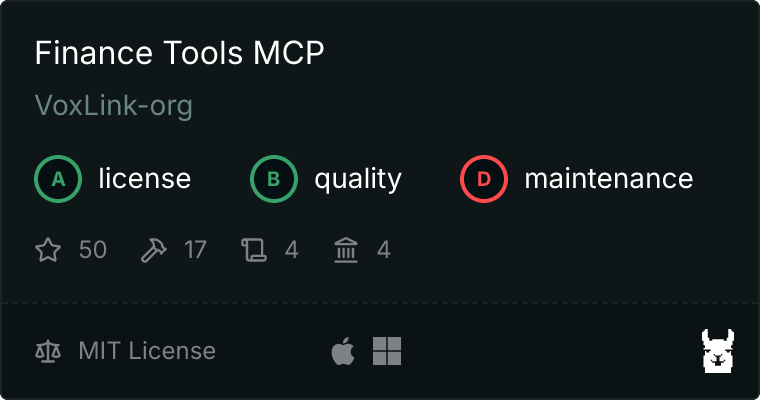 Finance Tools MCP server