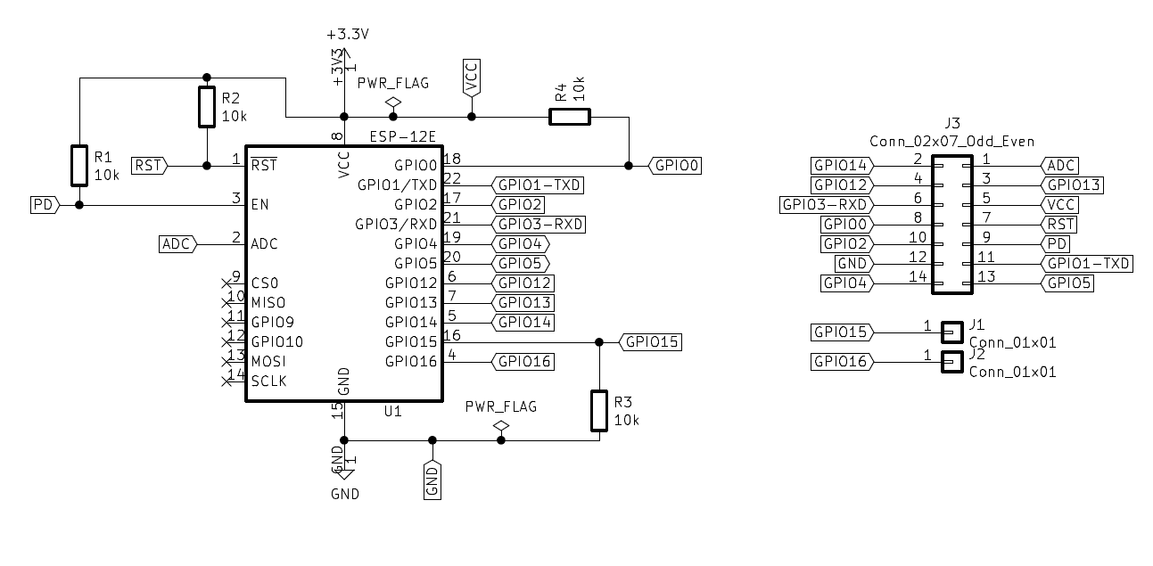 ESP8266012E adapter board bottom