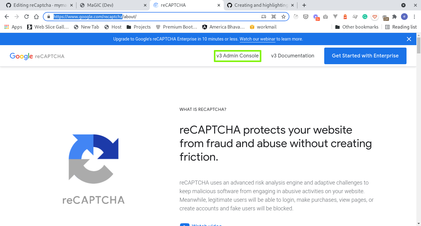 reCaptcha page