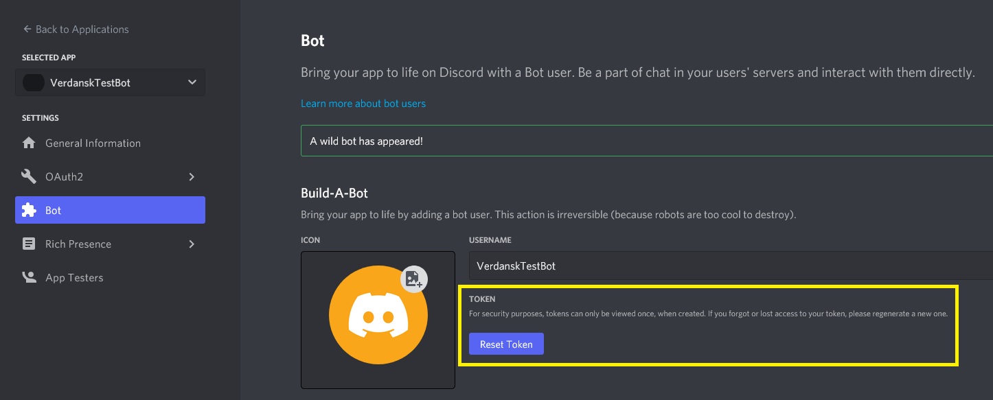 Get Discord Bot Token