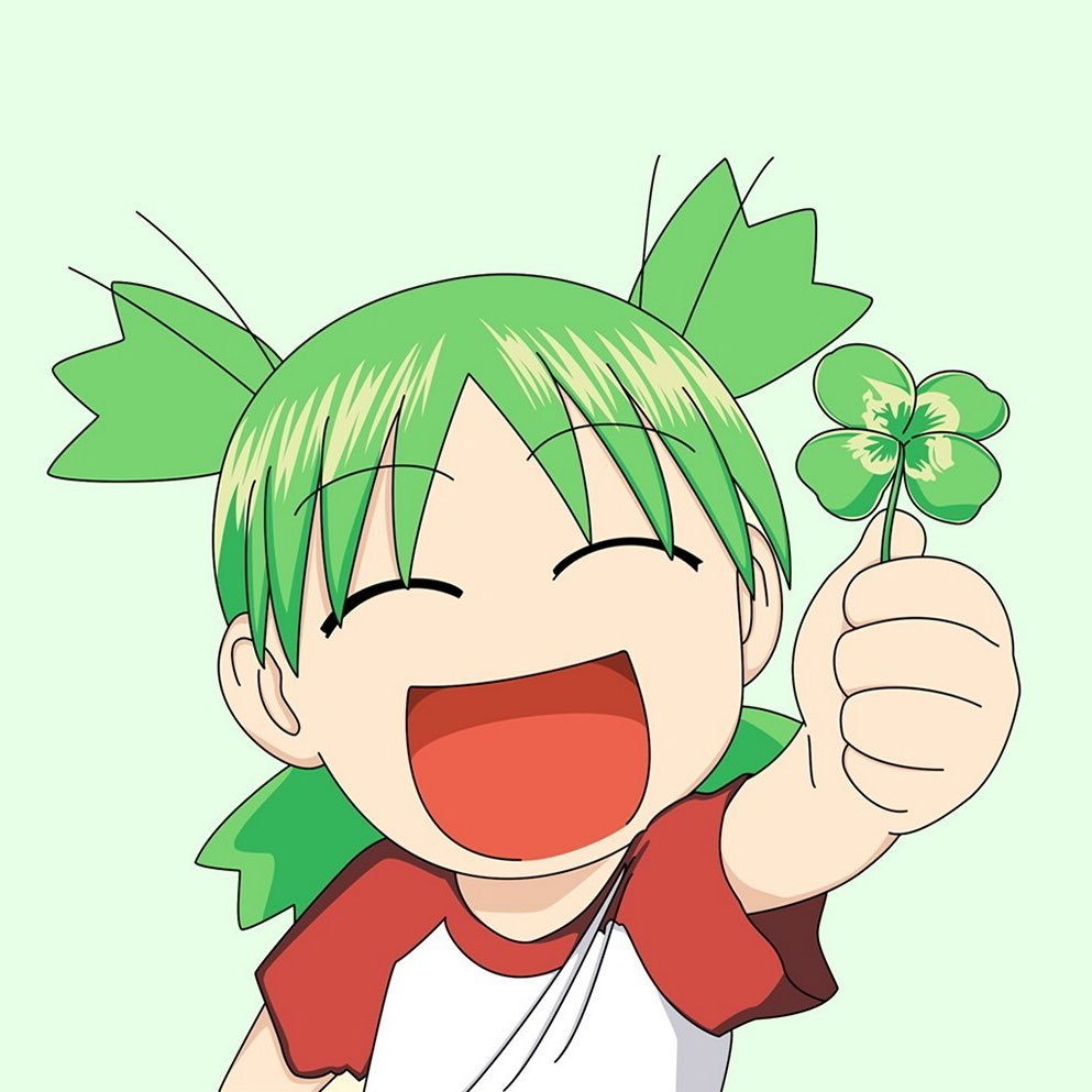 Yotsuba giving you a 4 leaf clover for good luck.