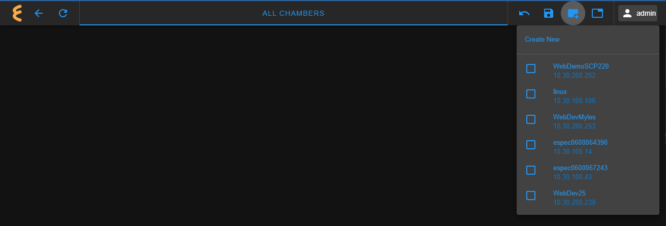 Selecting EWC to populate the Monitor tab