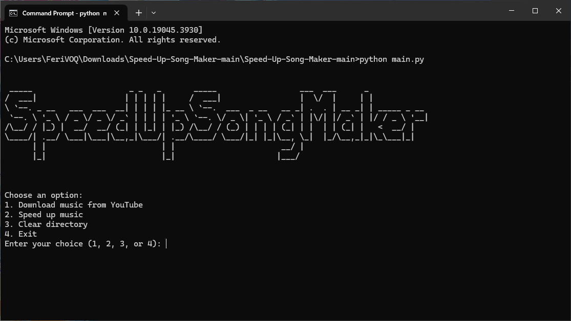 Speed Up Song Maker Interface