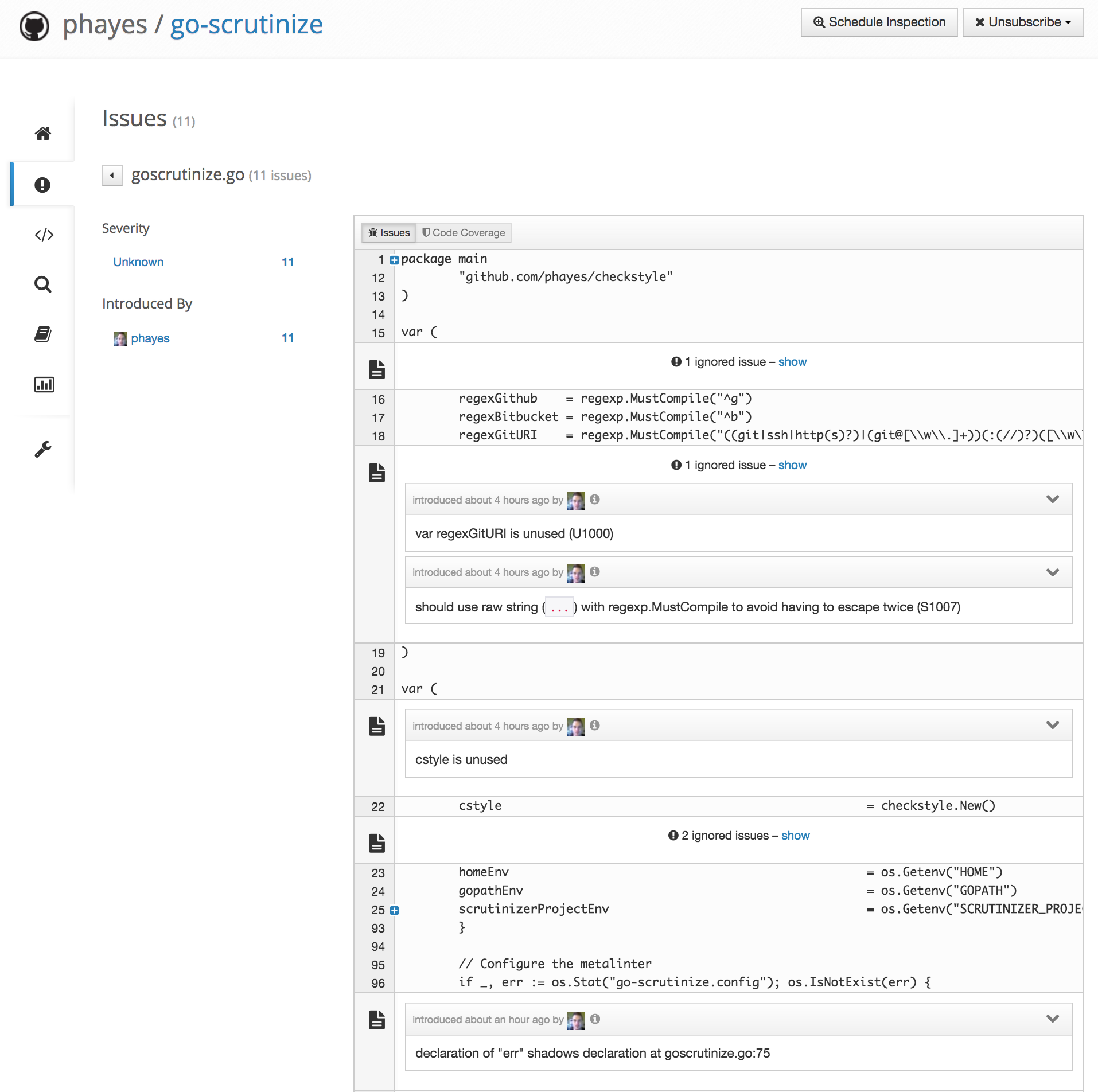 Example Scrutinizer Report