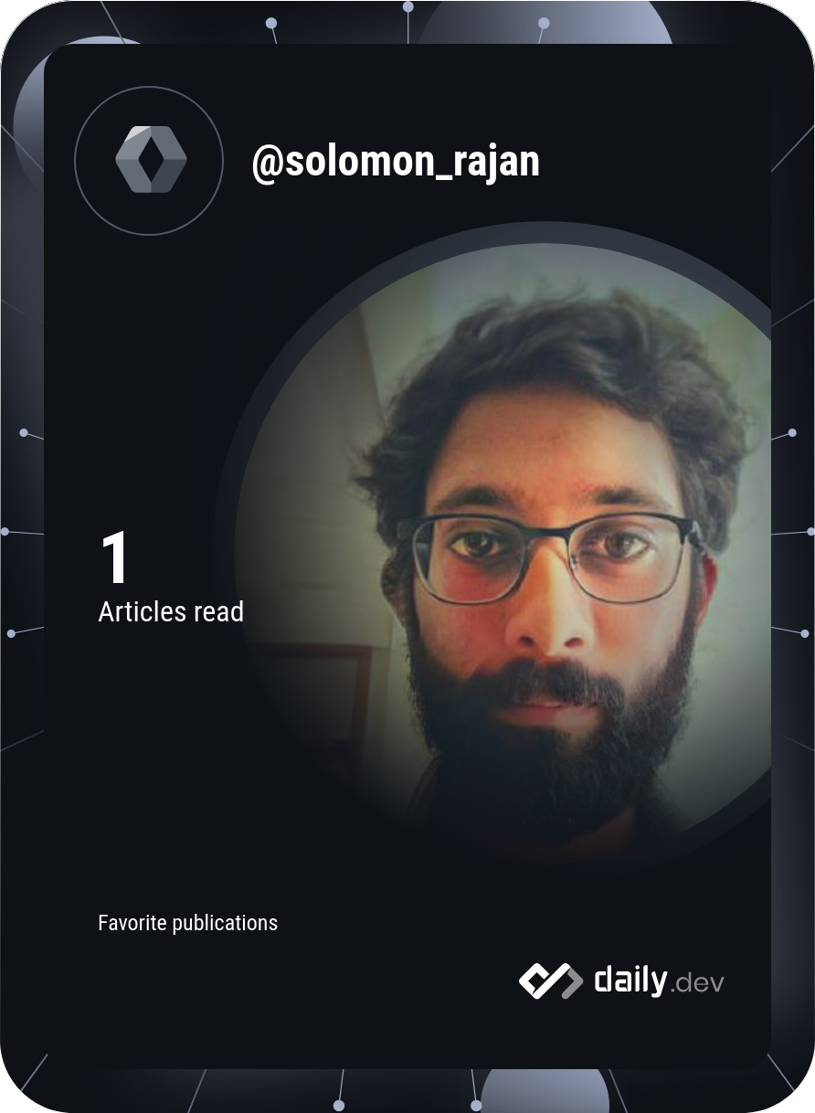 Solomon Rajan's Dev Card