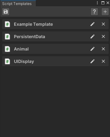 Script Template Settings