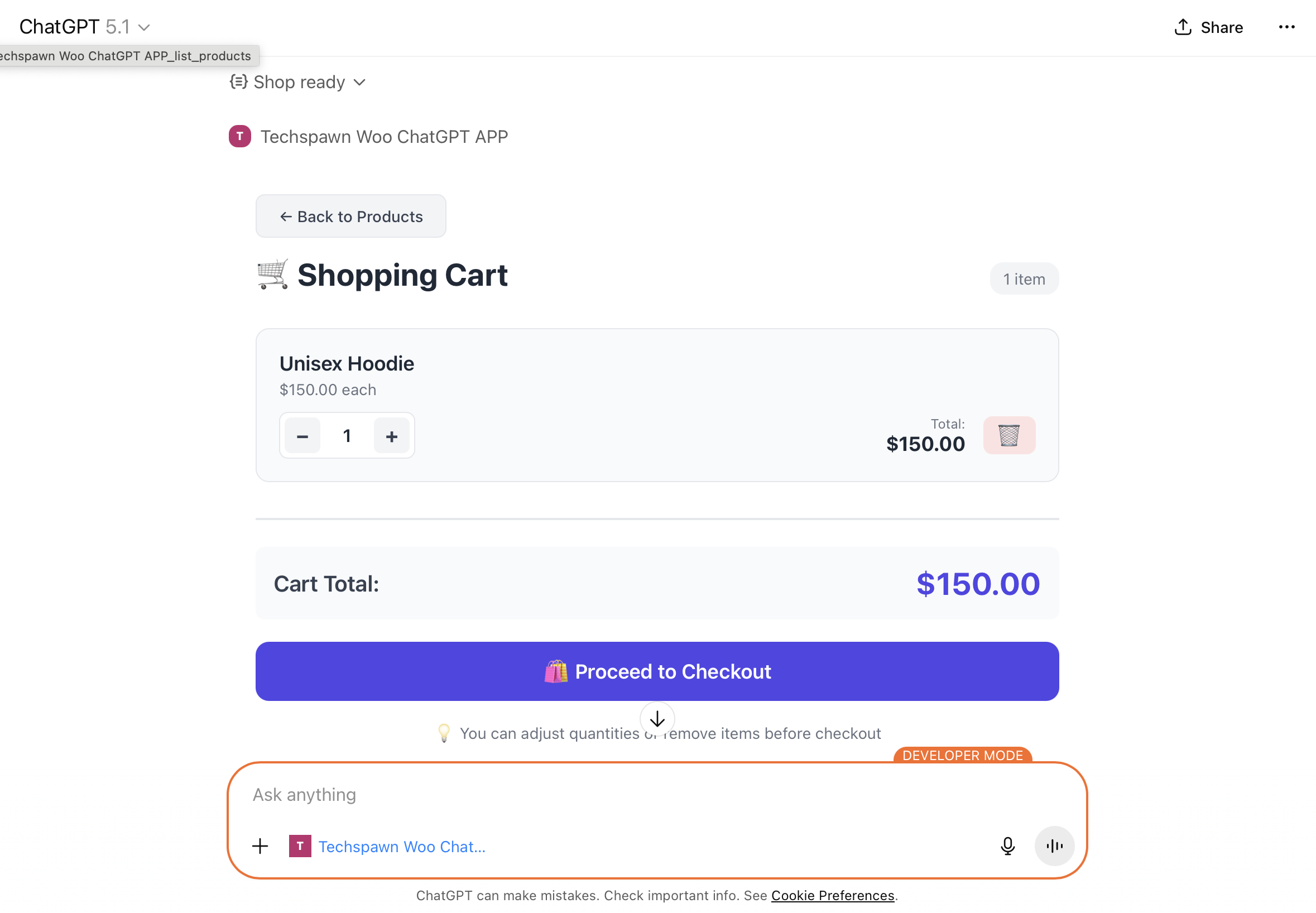 WooCommerce ChatGPT App Screenshot 5