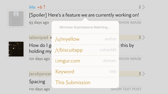 Screenshot with left-aligned buttons