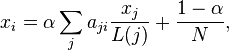 PageRank equation