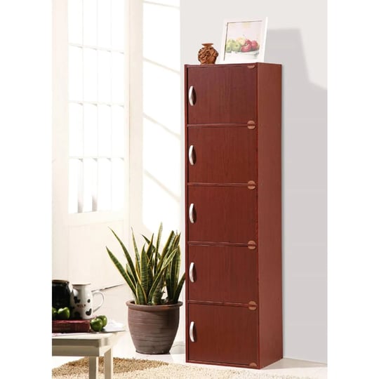 hodedah-5-door-cabinet-mahogany-1