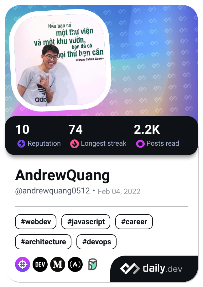 AndrewQuang's Dev Card