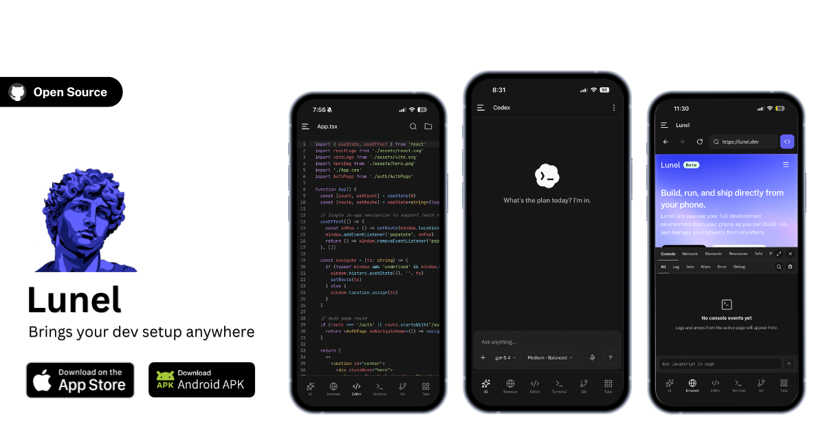 GitHub - somewherelostt/lunel-m: ai powered mobile ide and cloud ...