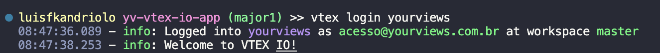 Vtex CLI Login Exemplo