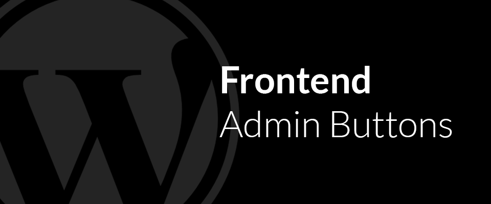 JDM Frontend Admin Buttons