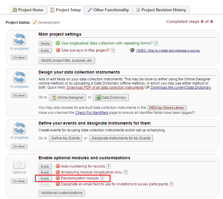 Enable the Randomization Module